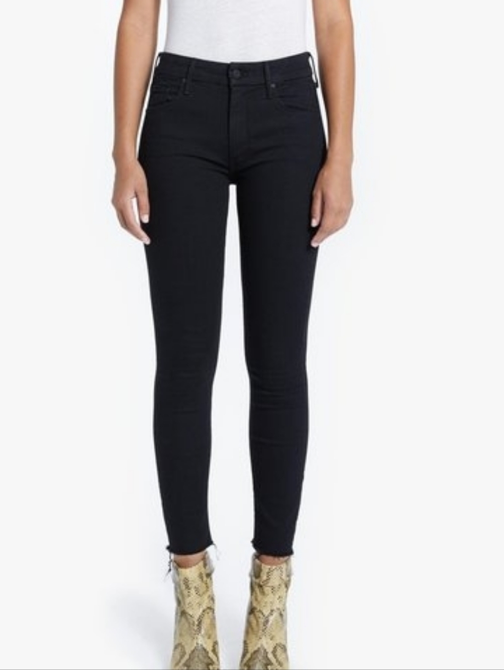 MOTHER looker ankle fray skinny denim jeans